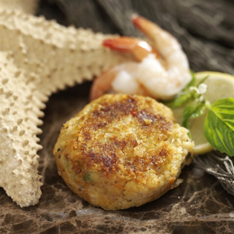 Shrimp and crab cakes made with Georgia wild shrimp and blue crab