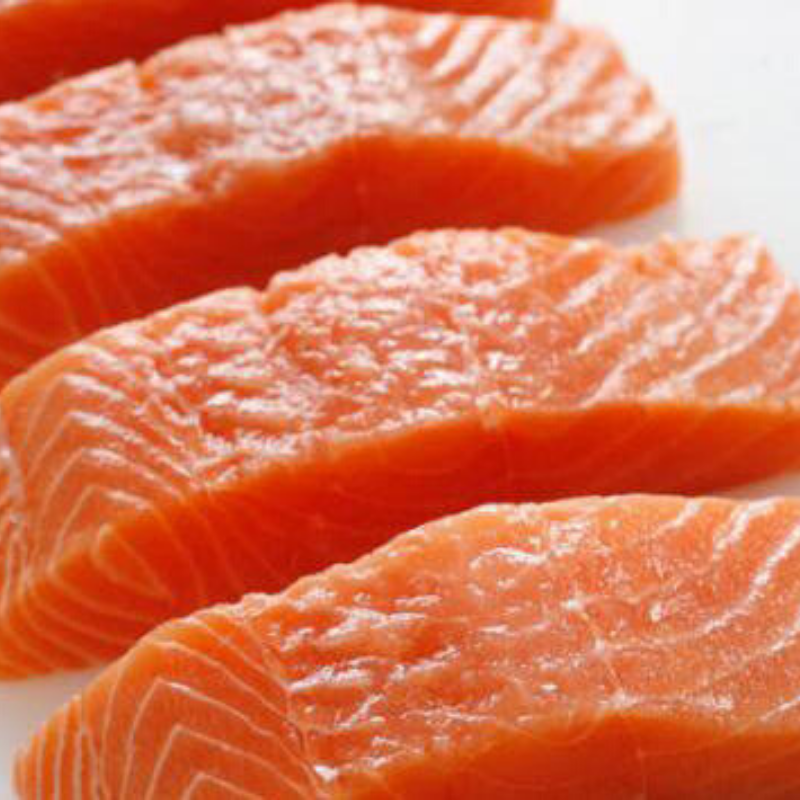 Skinless boneless Norwegian salmon filet, raw