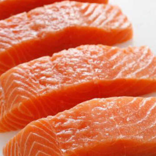 Skinless boneless Norwegian salmon filet, raw