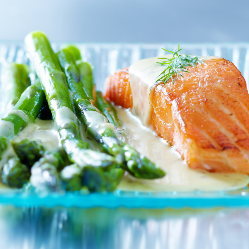 Cooked Norwegian salmon filet portion