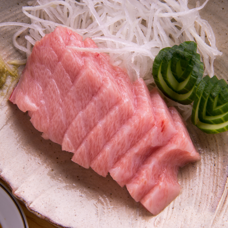 Whole piece of toro fatty tuna belly, super frozen at sea